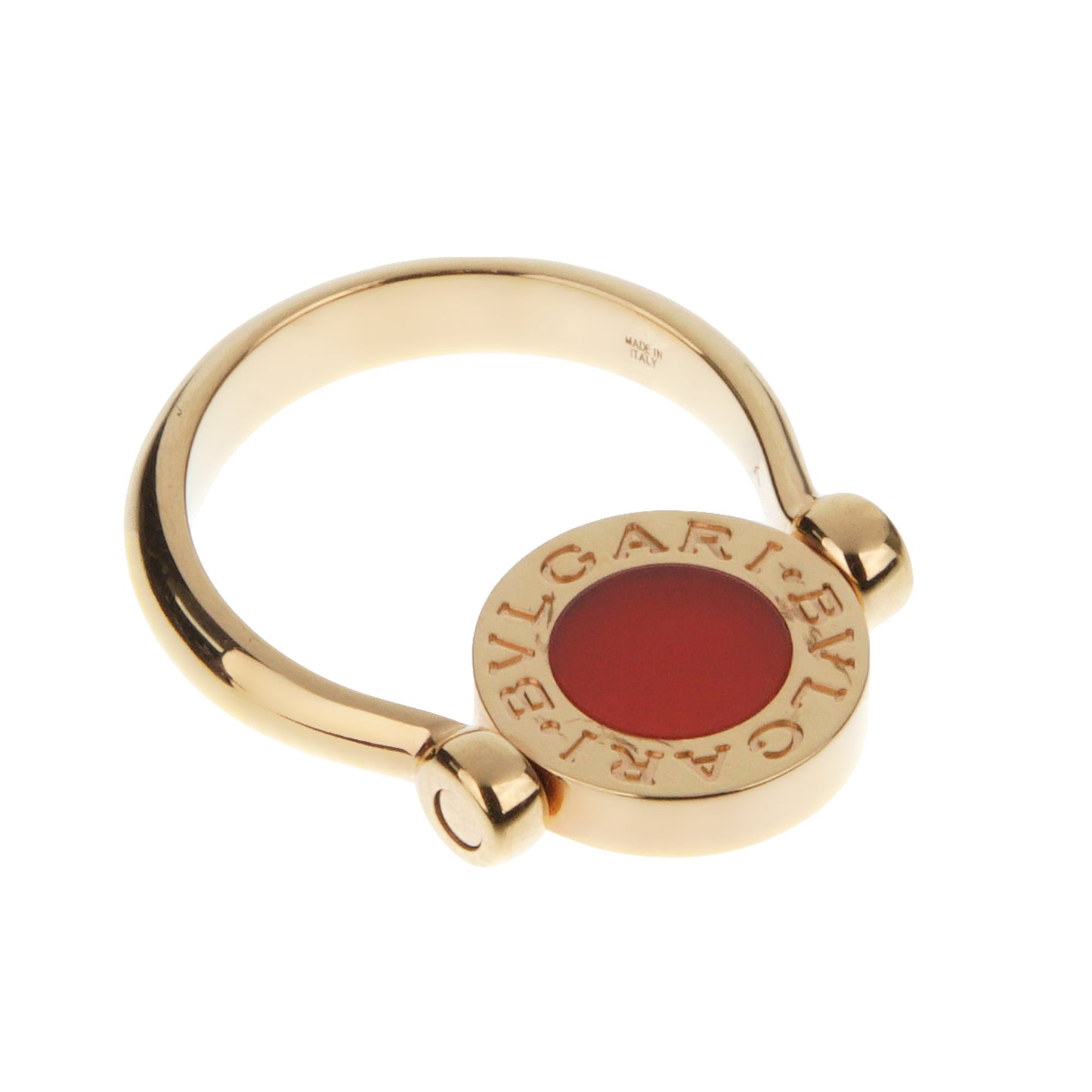 Bvlthtgari Bvlthtgari Mother of Pearl and Carnelian Rose Gold Ring