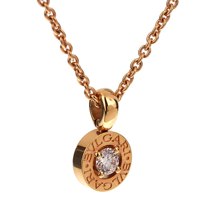 Bvlthtgari Bvlthtgari Solitaire Diamond Rose Gold Pendant Necklace