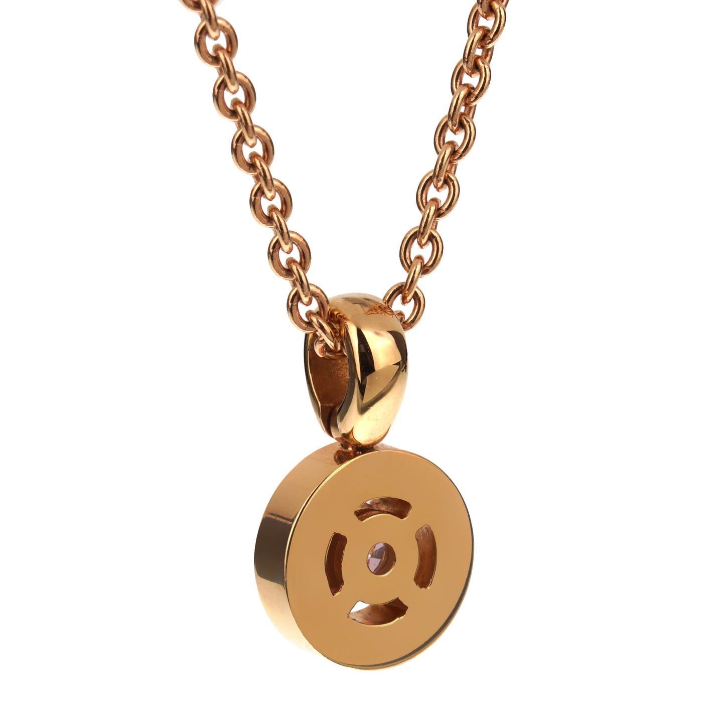 Bvlthtgari Bvlthtgari Solitaire Diamond Rose Gold Pendant Necklace