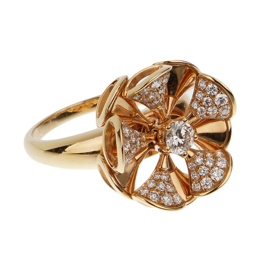 Bvlthtgari Divas' Dream 18k Rose Gold Diamond Cocktail Ring