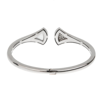 Bvlthtgari Divas Dream Diamond Mother of Pearl 18k White Gold Cuff Bangle