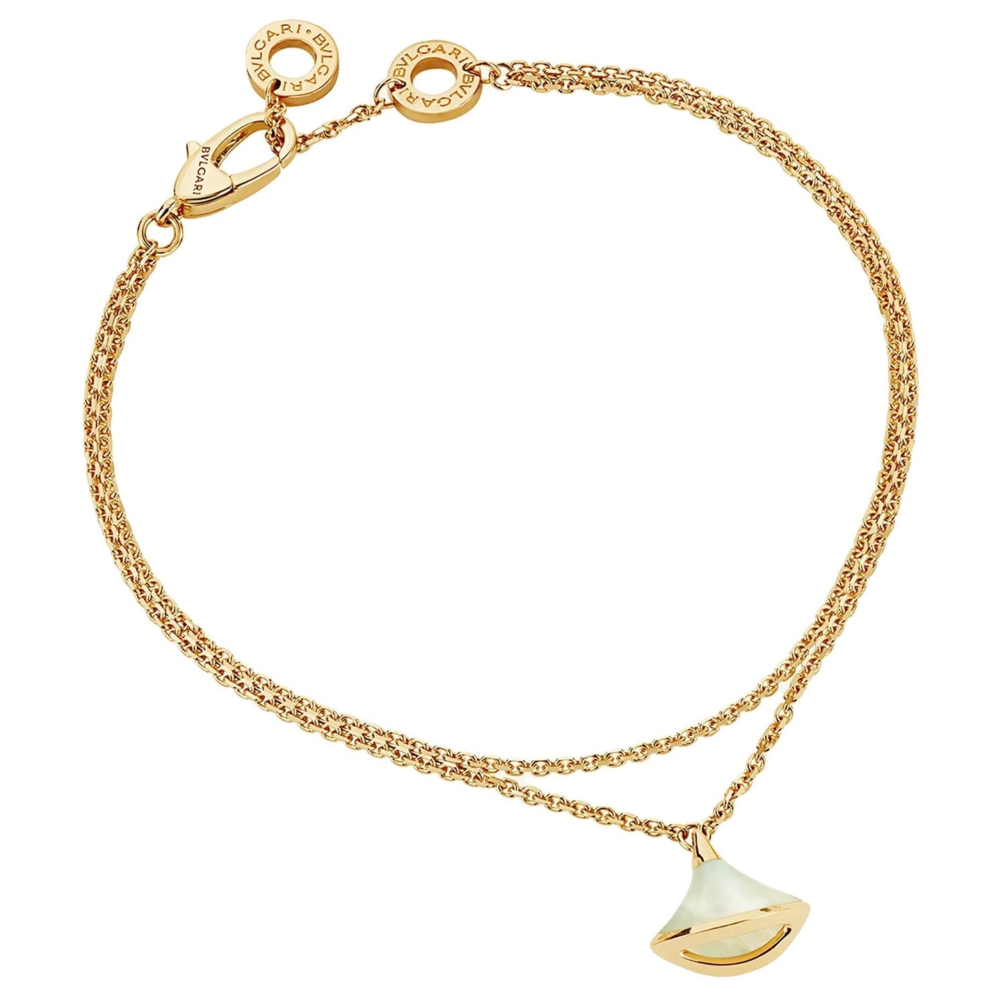 Bvlthtgari Divas Dream Yellow Gold Mother of Pearl Charm Bracelet