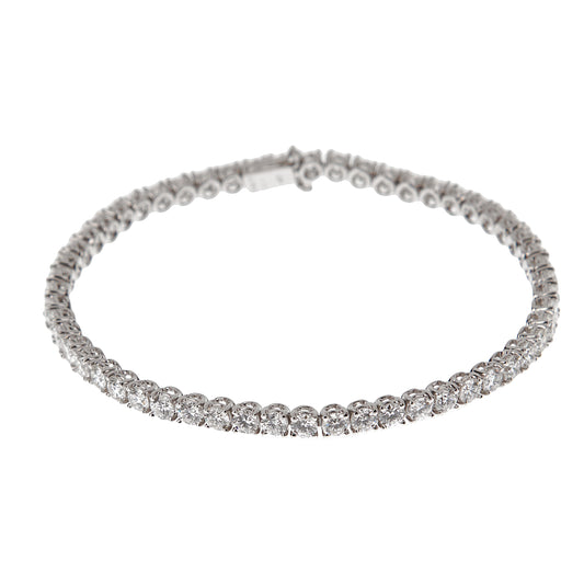 Bvlthtgari Griffe 6ct Diamond 18k White Gold Tennis Bracelet