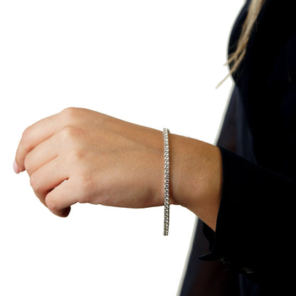 Bvlthtgari Griffe 6ct Diamond 18k White Gold Tennis Bracelet