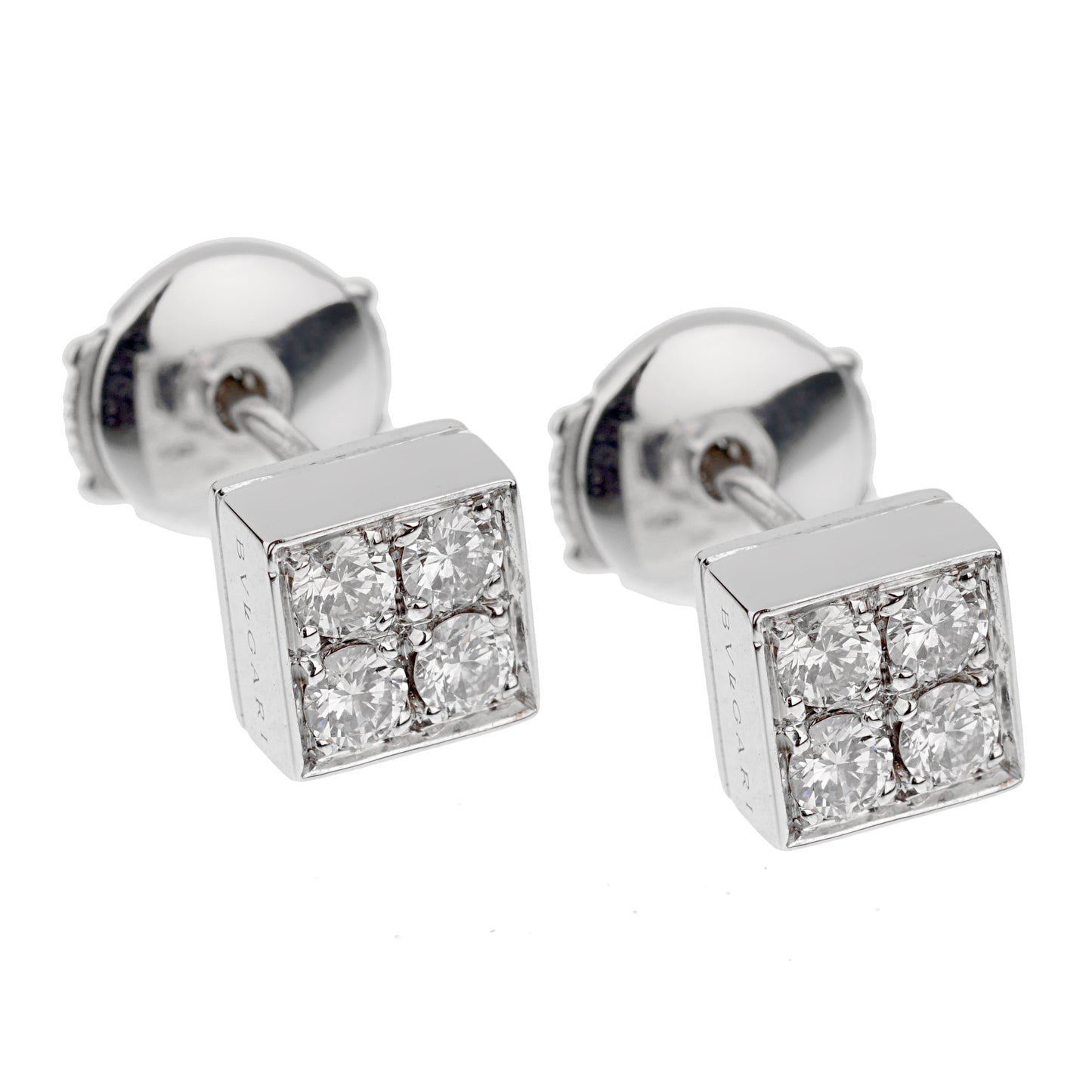 Bvlthtgari Lucea Diamond White Gold Stud Earrings