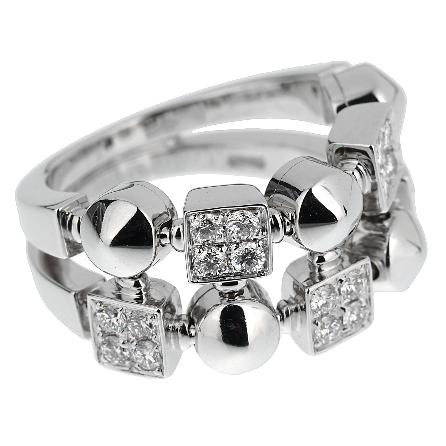 Bvlthtgari Lucea White Gold Diamond Band Ring