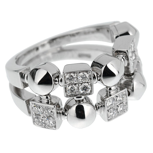 Bvlthtgari Lucea White Gold Diamond Band Ring