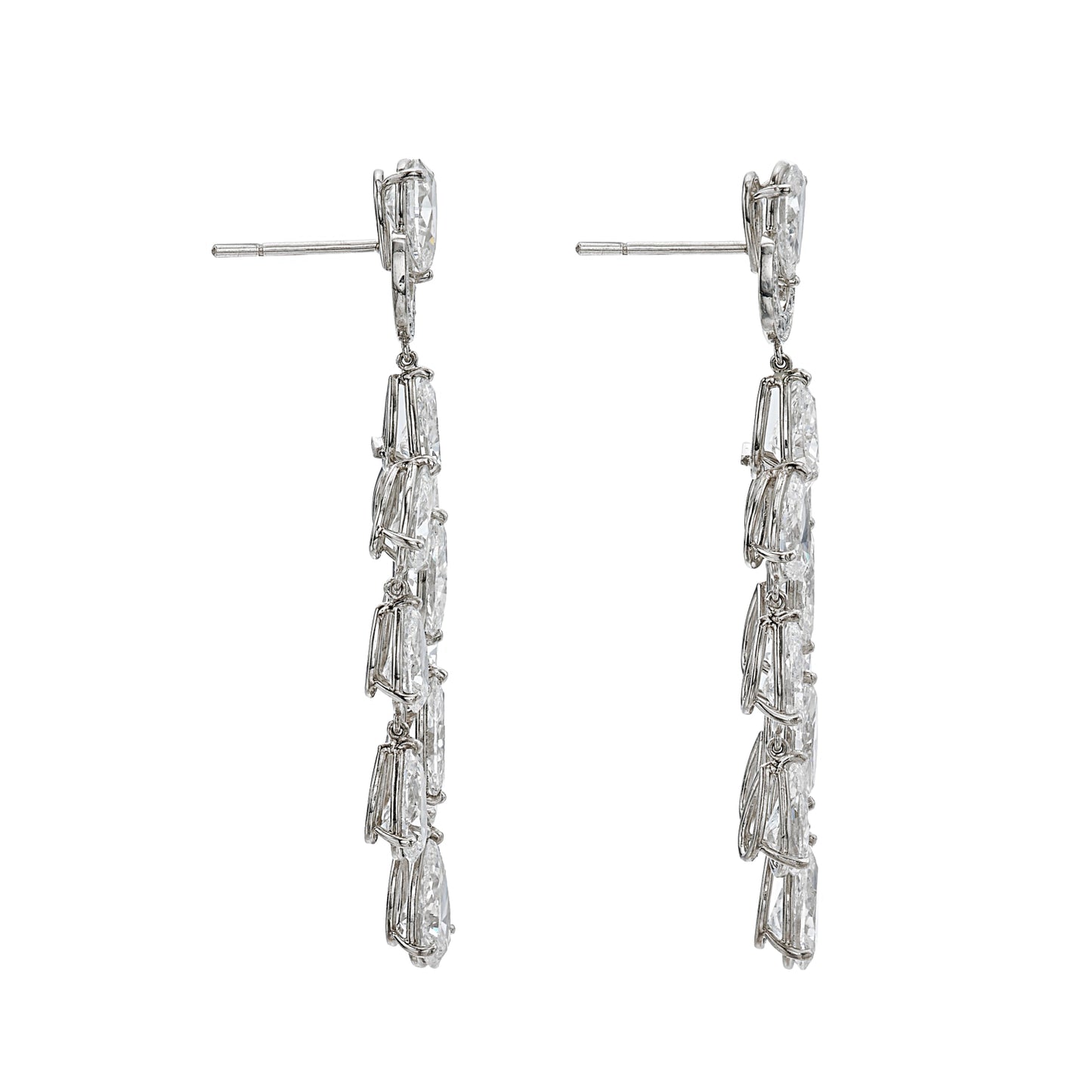 Bvlthtgari Platinum Diamond Chandelier Drop Earrings