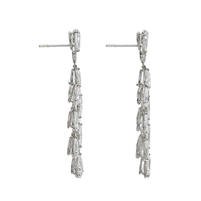 Bvlthtgari Platinum Diamond Chandelier Drop Earrings