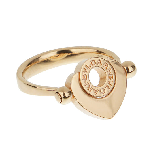 Bvlthtgari 18k Rose Gold & Mother of Pearl Heart Gold Ring
