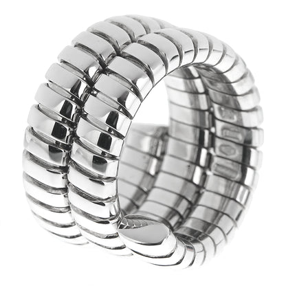 Bvlthtgari Tubogas Vintage 18k White Gold Triple Row Ring