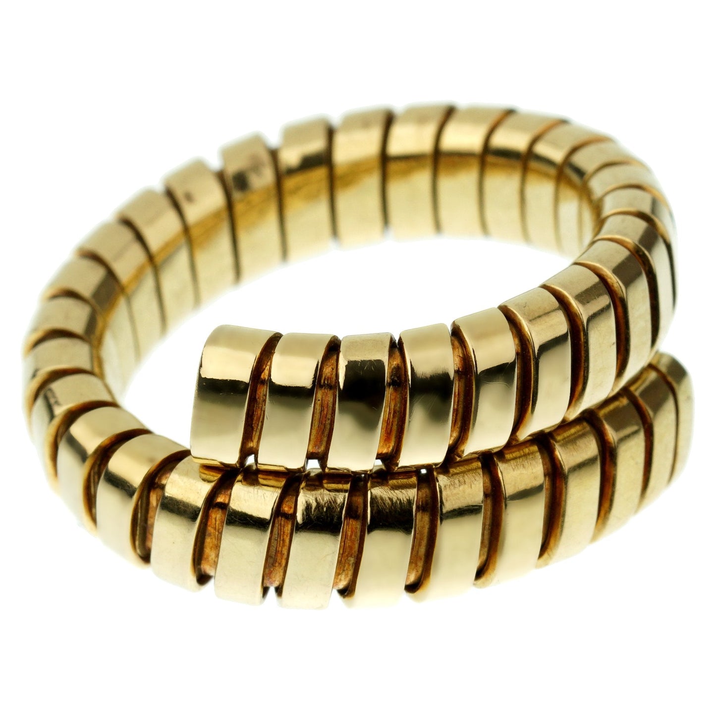 Bvlthtgari Spiga Yellow Gold Wrap Band Ring