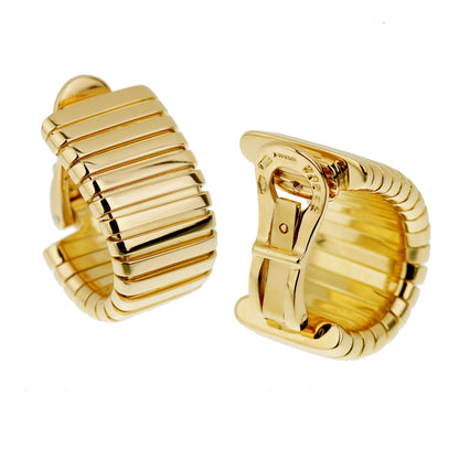 Bvlthtgari Tubogas Vintage Yellow Gold Clip On Earrings