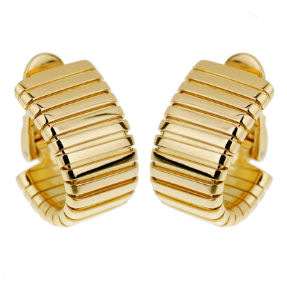 Bvlthtgari Tubogas Vintage Yellow Gold Clip On Earrings