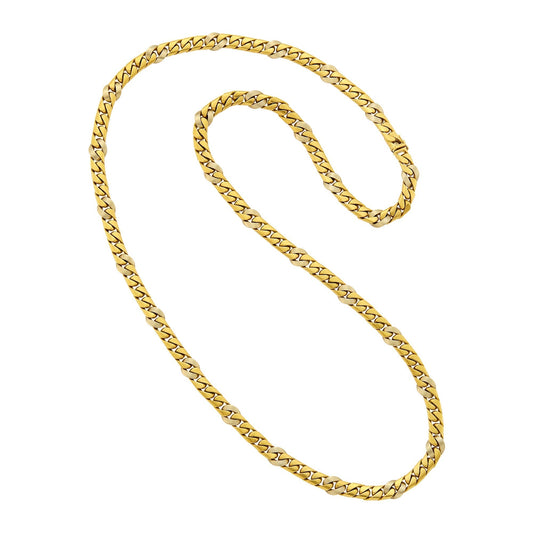 Bvlthtgari Vintage 18k Yellow & White Gold Sautoir Necklace
