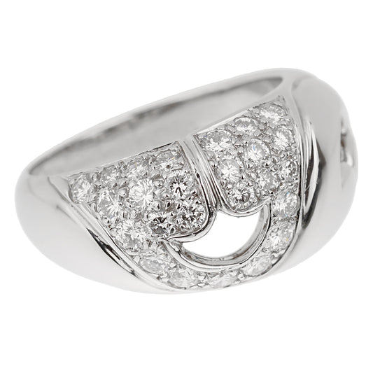 Bvlthtgari Vintage Platinum Diamond Band Ring