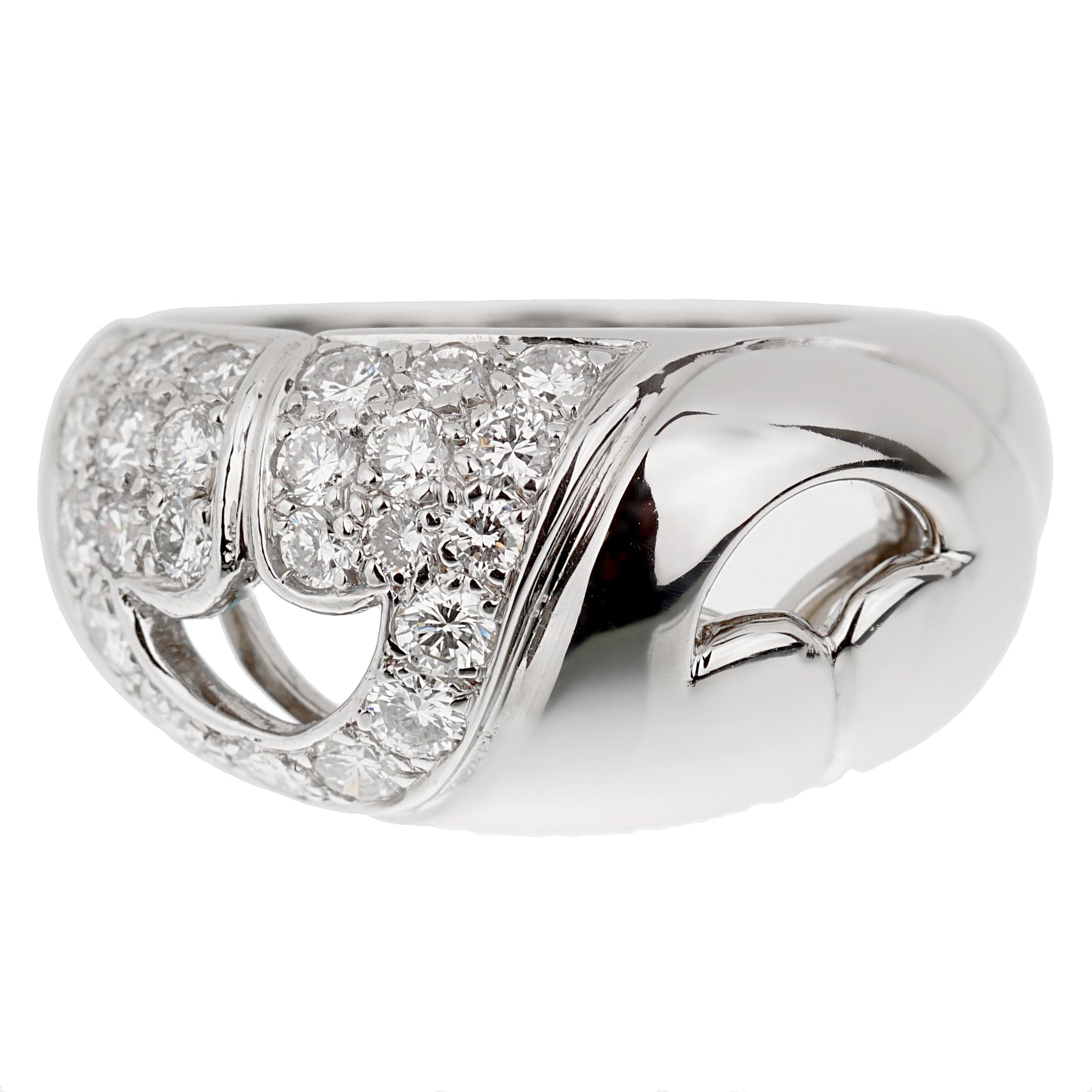 Bvlthtgari Vintage Platinum Diamond Band Ring