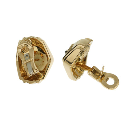 Bvlthtgari Vintage Pyramid 18k Yellow Gold Earrings