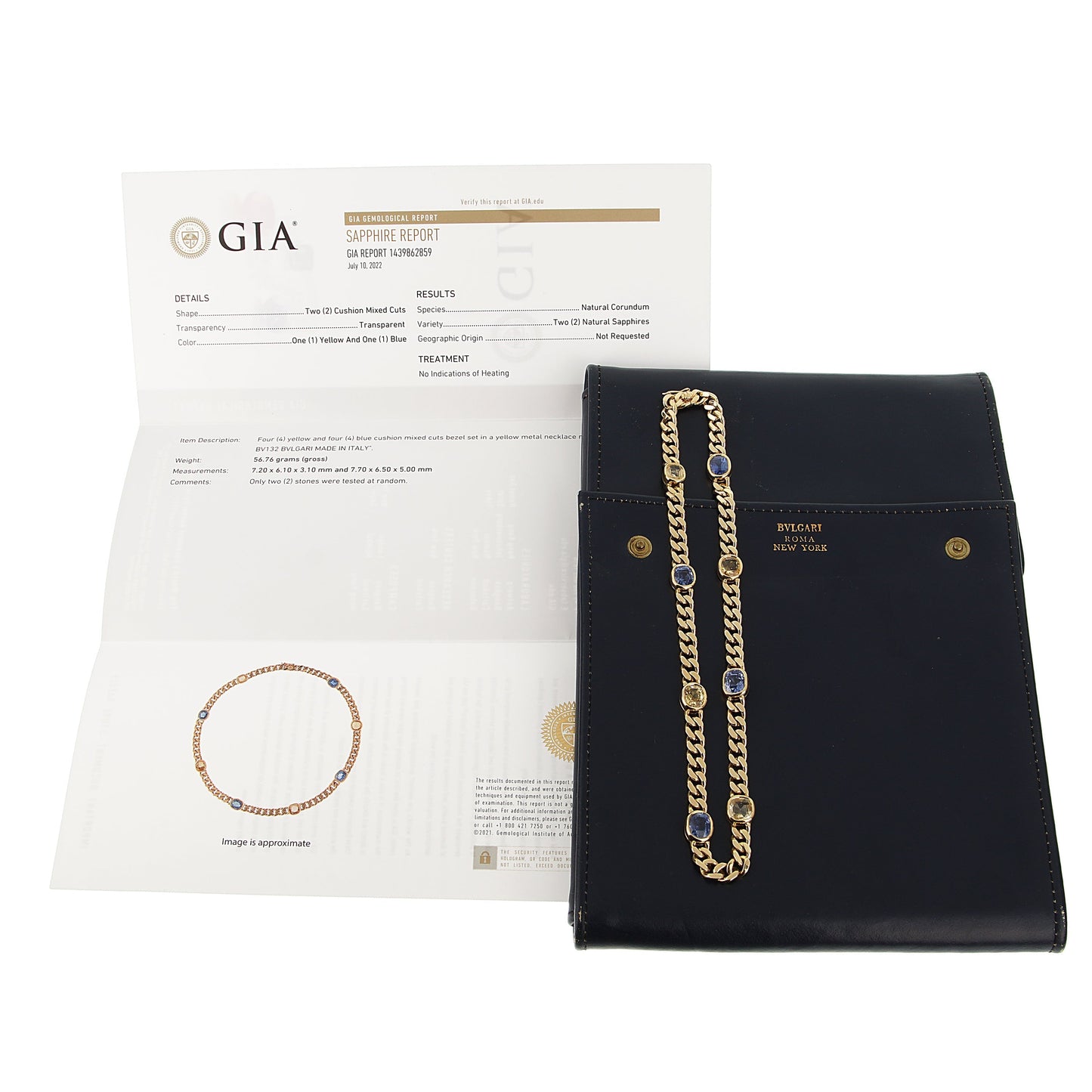 Bvlthtgari Vintage Sapphire 18k Yellow Gold Choker Necklace