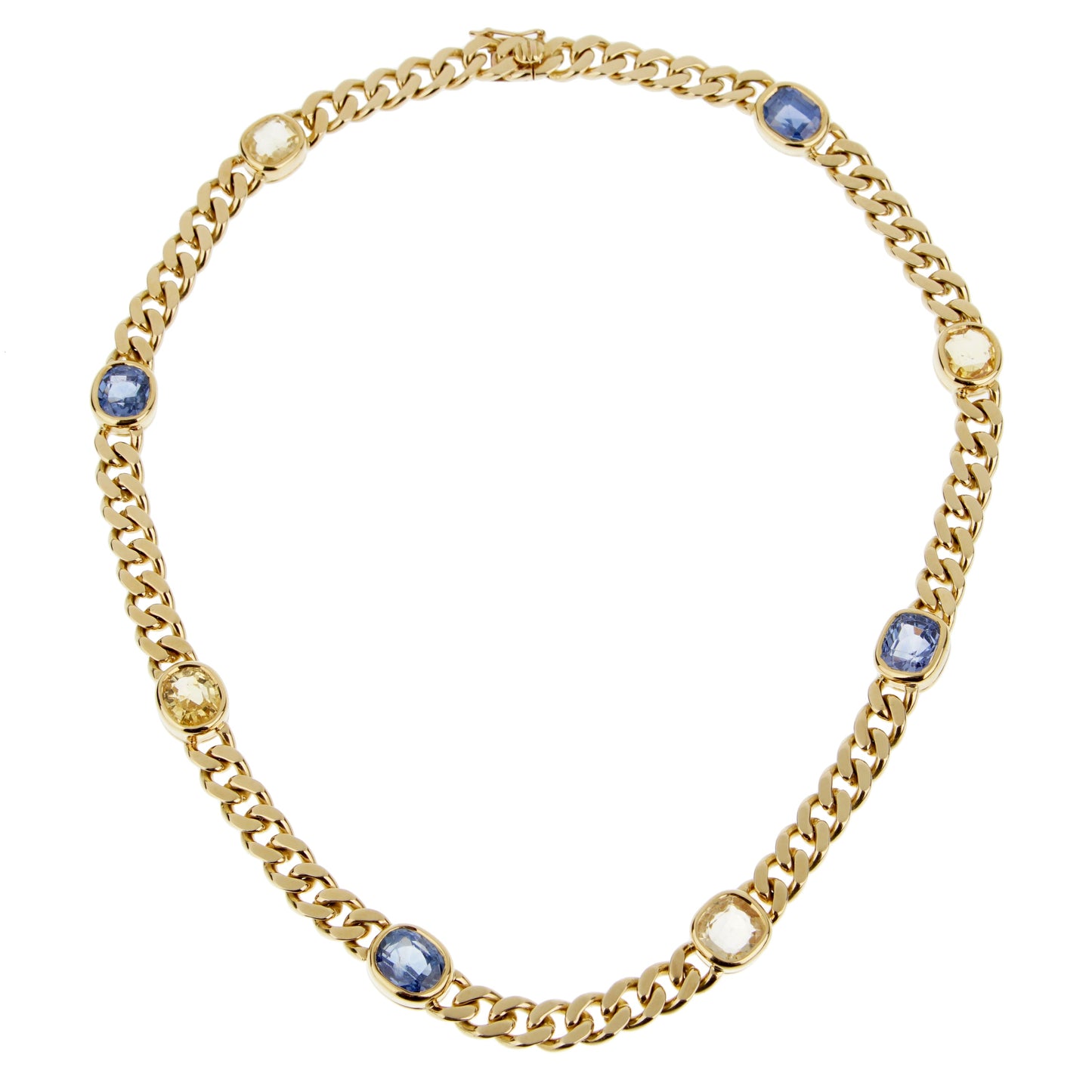 Bvlthtgari Vintage Sapphire 18k Yellow Gold Choker Necklace