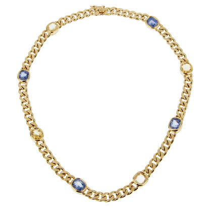 Bvlthtgari Vintage Sapphire 18k Yellow Gold Choker Necklace