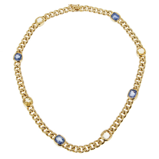 Bvlthtgari Vintage Sapphire 18k Yellow Gold Choker Necklace