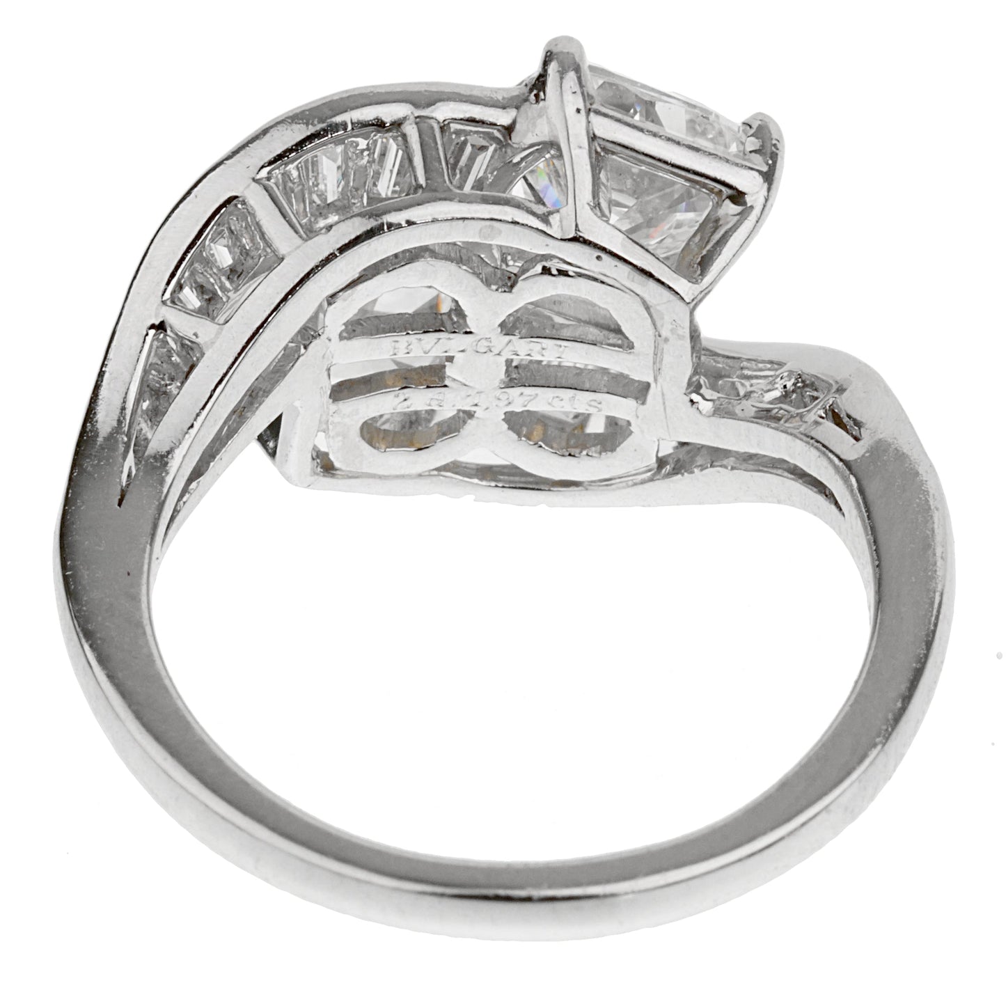 Bvlthtgari Vintage Toi Et Moi Platinum Diamond Cocktail Ring