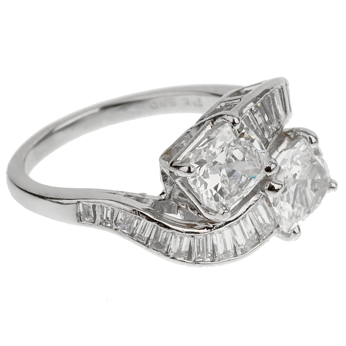 Bvlthtgari Vintage Toi Et Moi Platinum Diamond Cocktail Ring