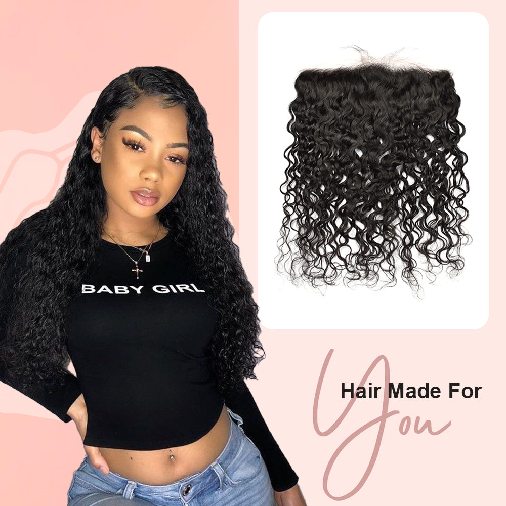 #1B Water Wave HD Lace Closure  Natural Looking Cvohair