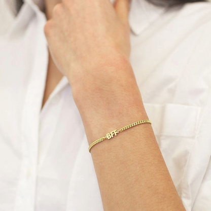 Custom Name Bracelet for Her with Curb Chain