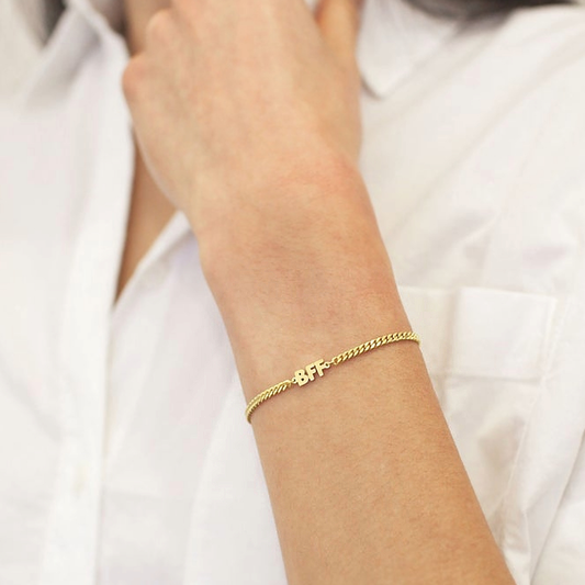 Custom Name Bracelet for Her with Curb Chain