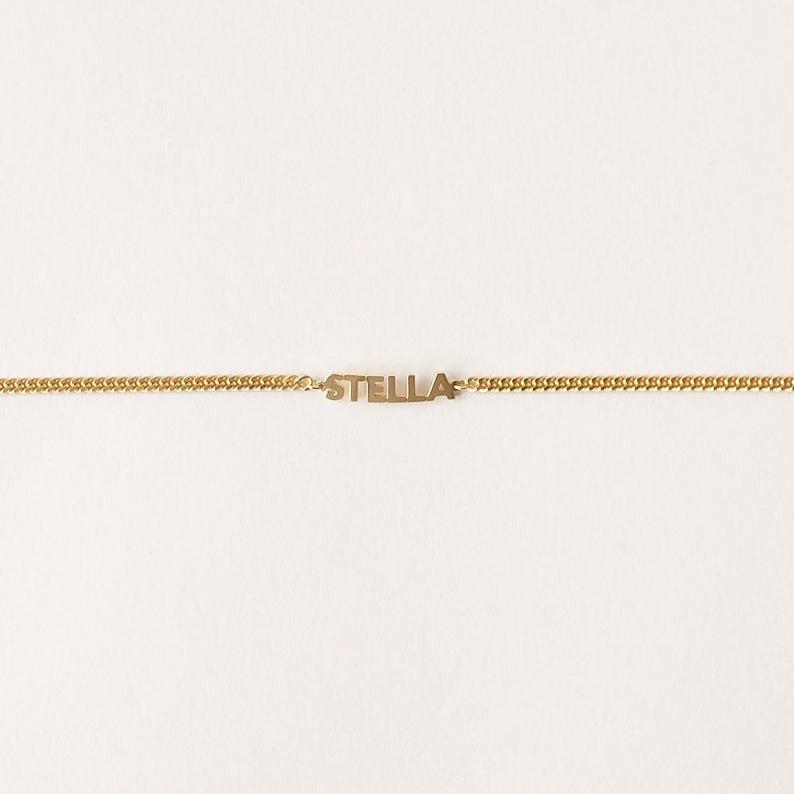 Custom Name Bracelet for Her with Curb Chain