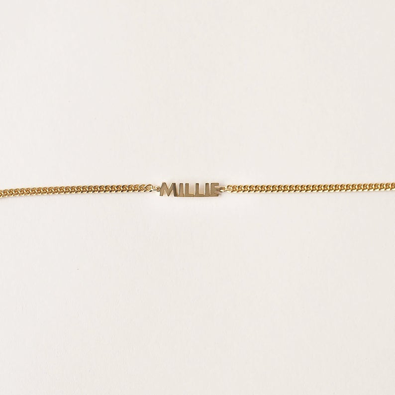 Custom Name Bracelet for Her with Curb Chain