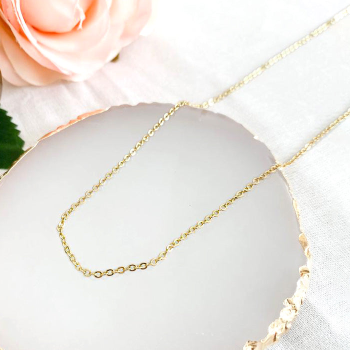 2 mm Round Link Cable Chain Silver Layering Necklace