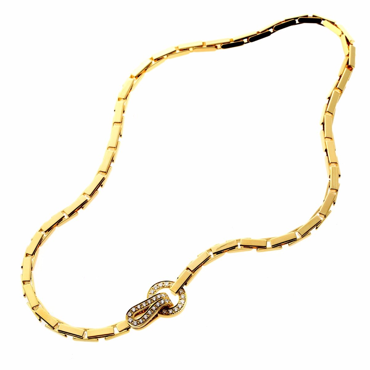 Carthttier Agrafe Diamond Gold Necklace