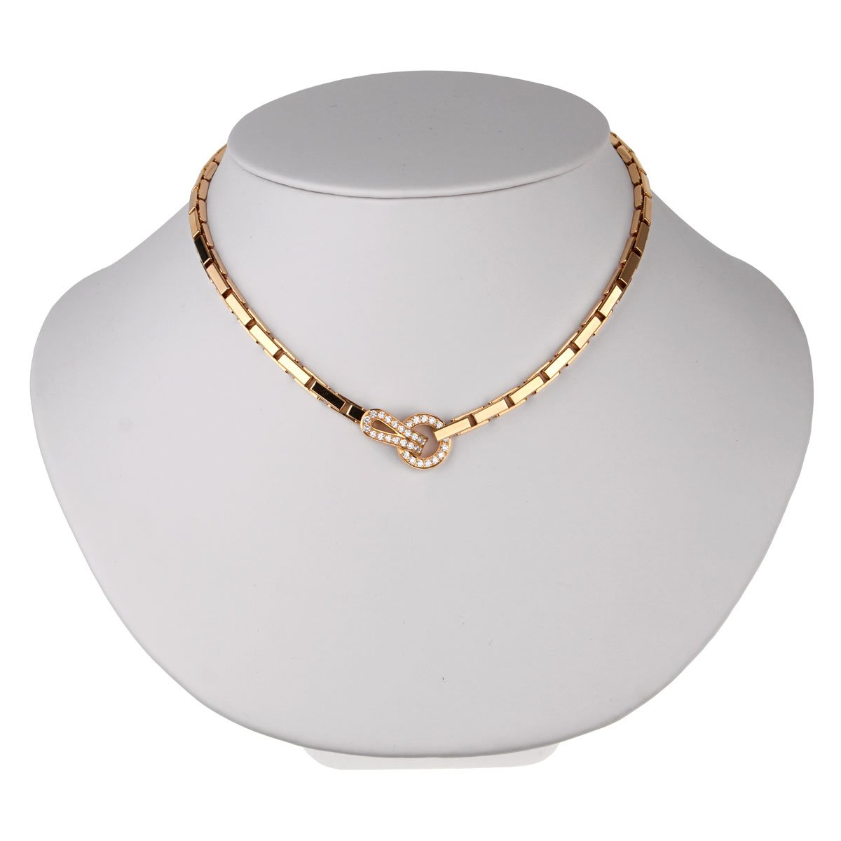 Carthttier Agrafe Diamond Gold Necklace