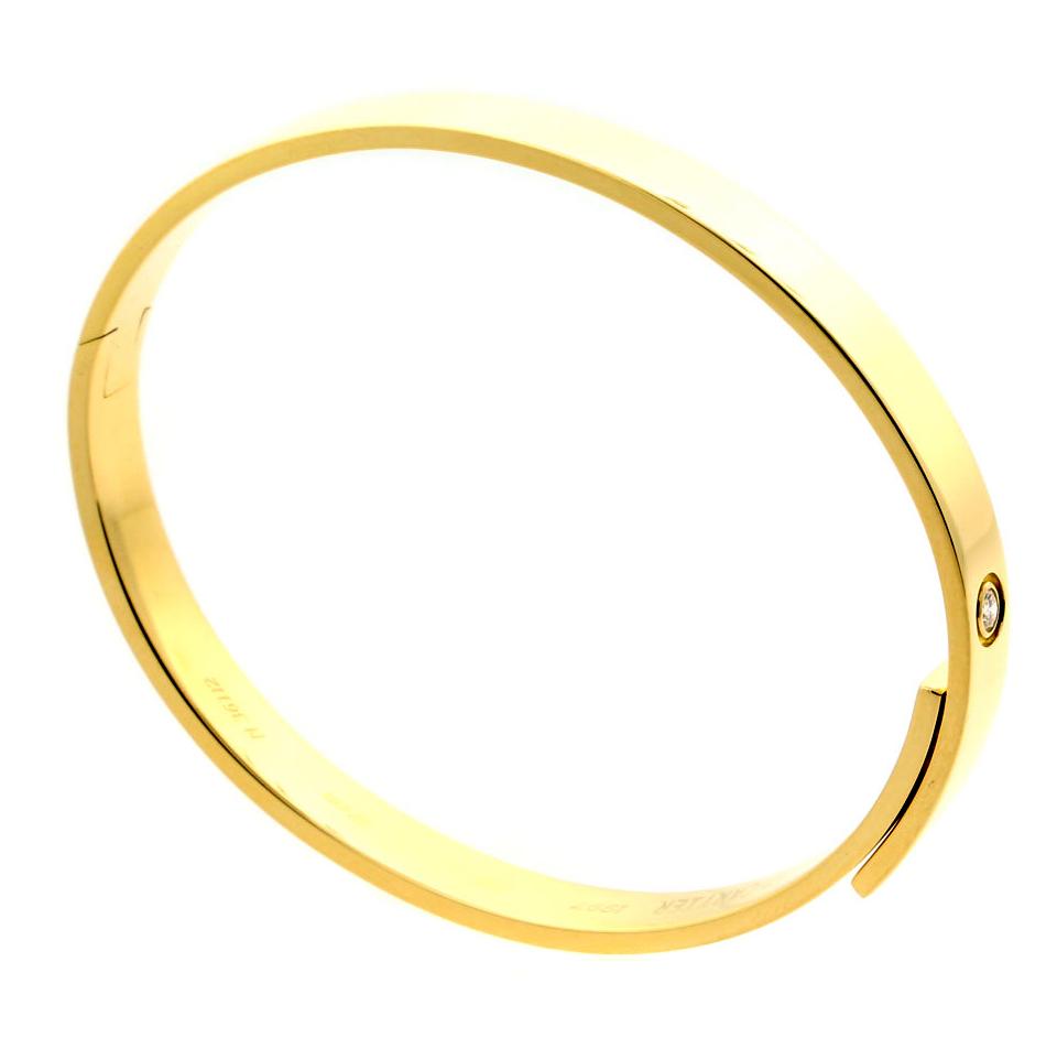 Carthttier Anniversary Diamond Gold Bangle Bracelet