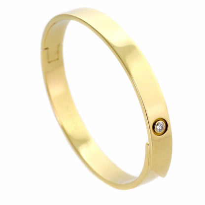 Carthttier Anniversary Diamond Gold Bangle Bracelet