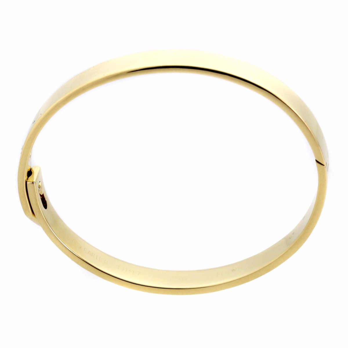 Carthttier Anniversary Diamond Gold Bangle Bracelet