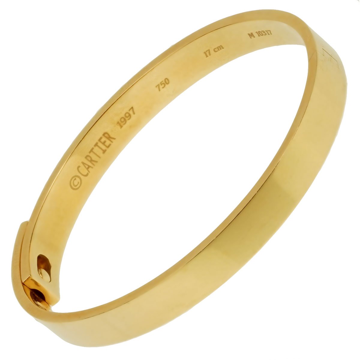 Carthttier Anniversary Diamond Yellow Gold Bangle Bracelet