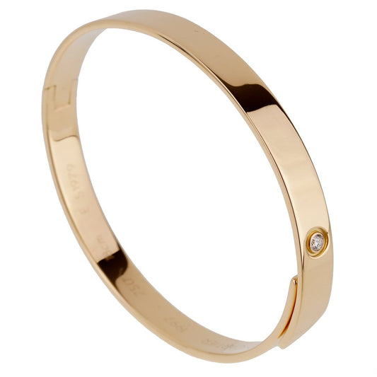 Carthttier Anniversary Yellow Gold Diamond Bangle Bracelet