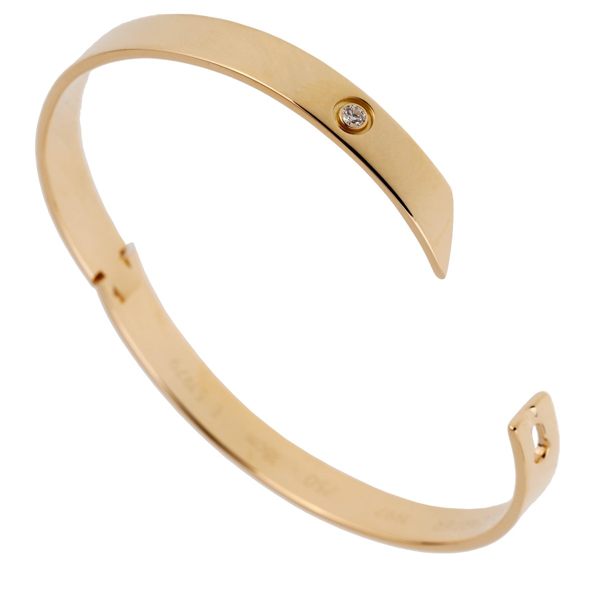Carthttier Anniversary Yellow Gold Diamond Bangle Bracelet