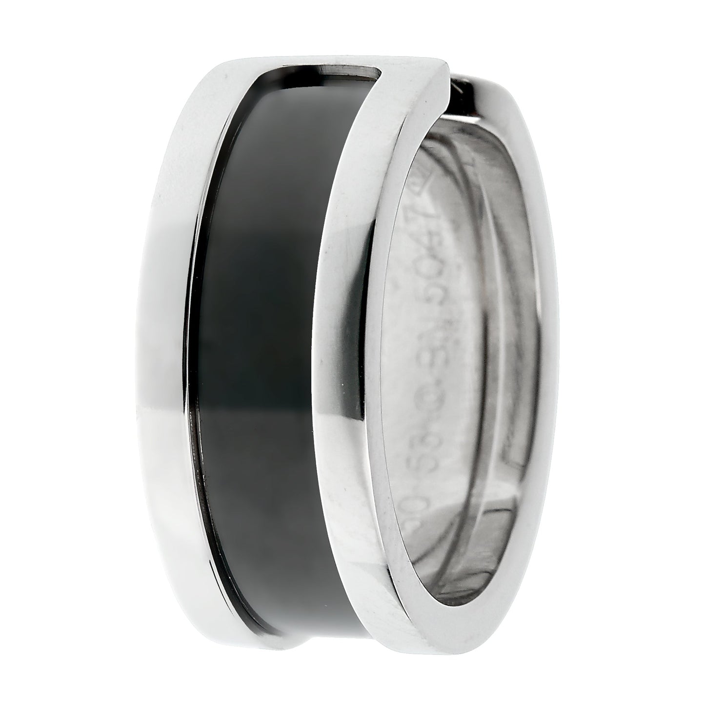 Carthttier C de Carthttier Black Enamel White Gold Ring