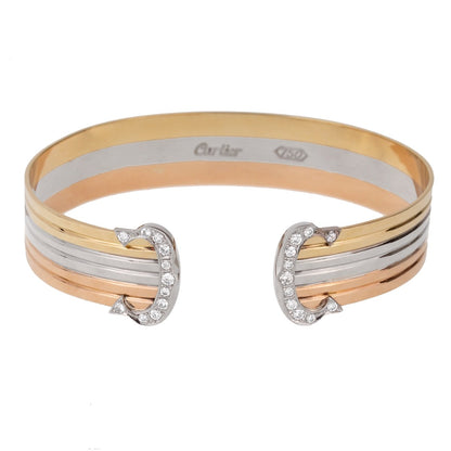 Carthttier C de Carthttier Diamond Cuff Gold Bracelet