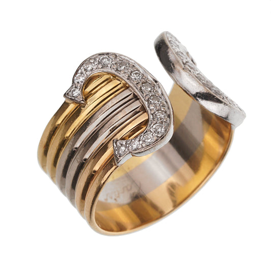 Carthttier C De Carthttier Diamond Vintage 18k Yellow Gold Ring