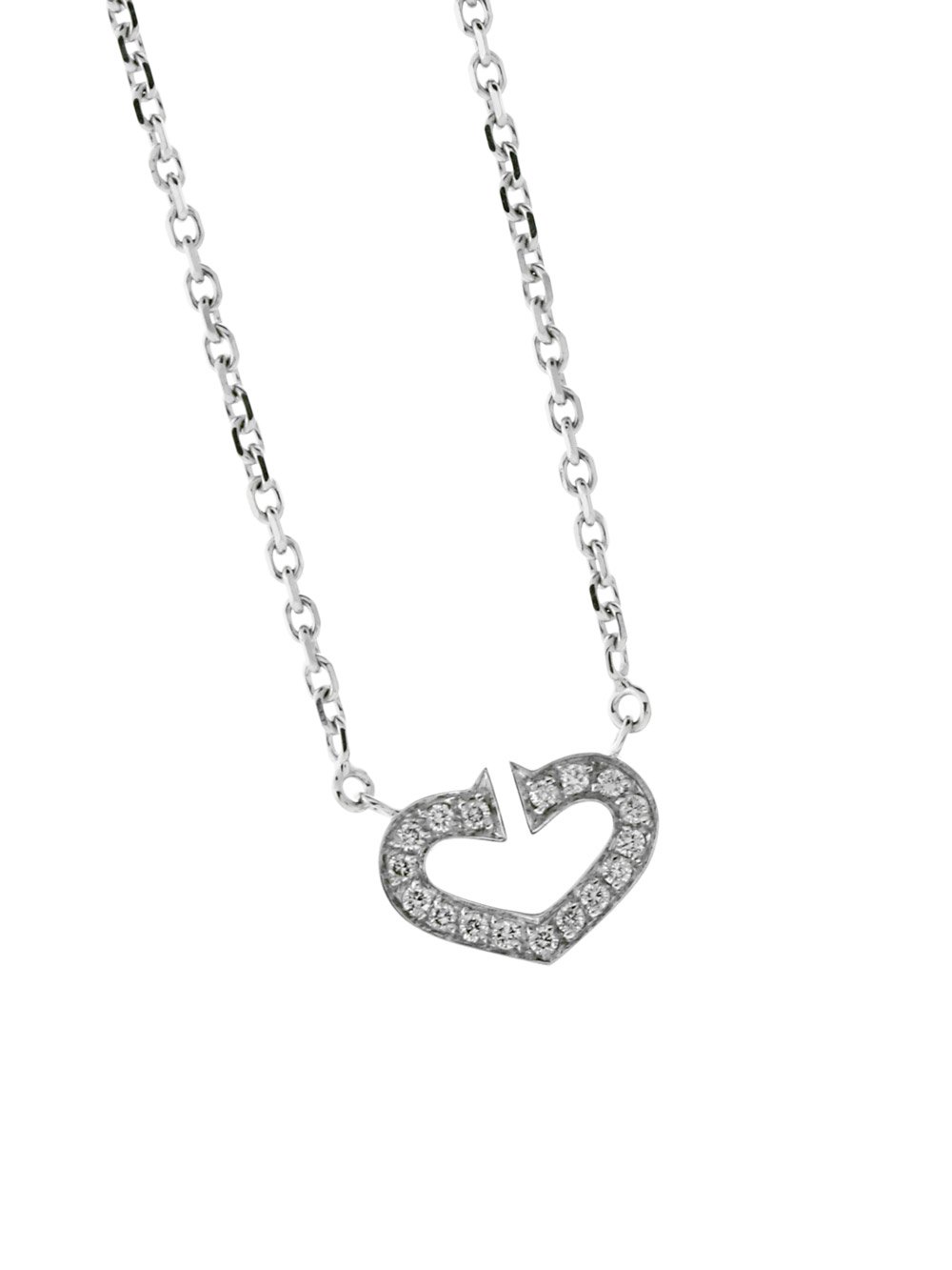 Carthttier C Heart of Carthttier Diamond White Gold Necklace