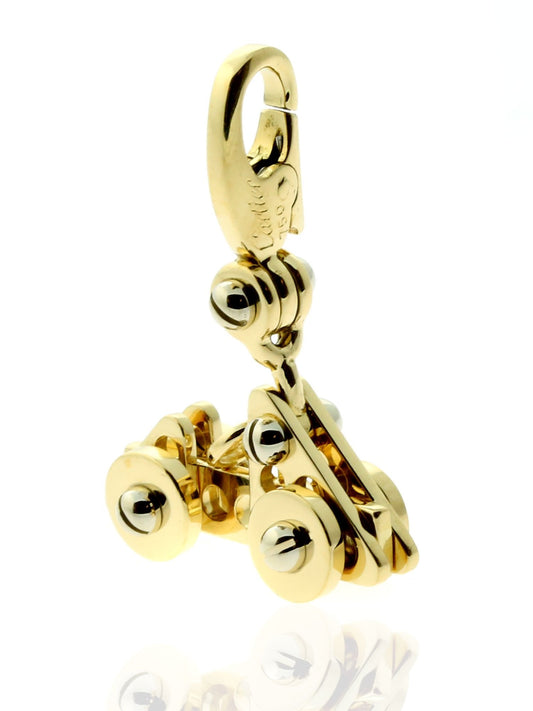 Carthttier Car Charm in 18k White & Yellow Gold