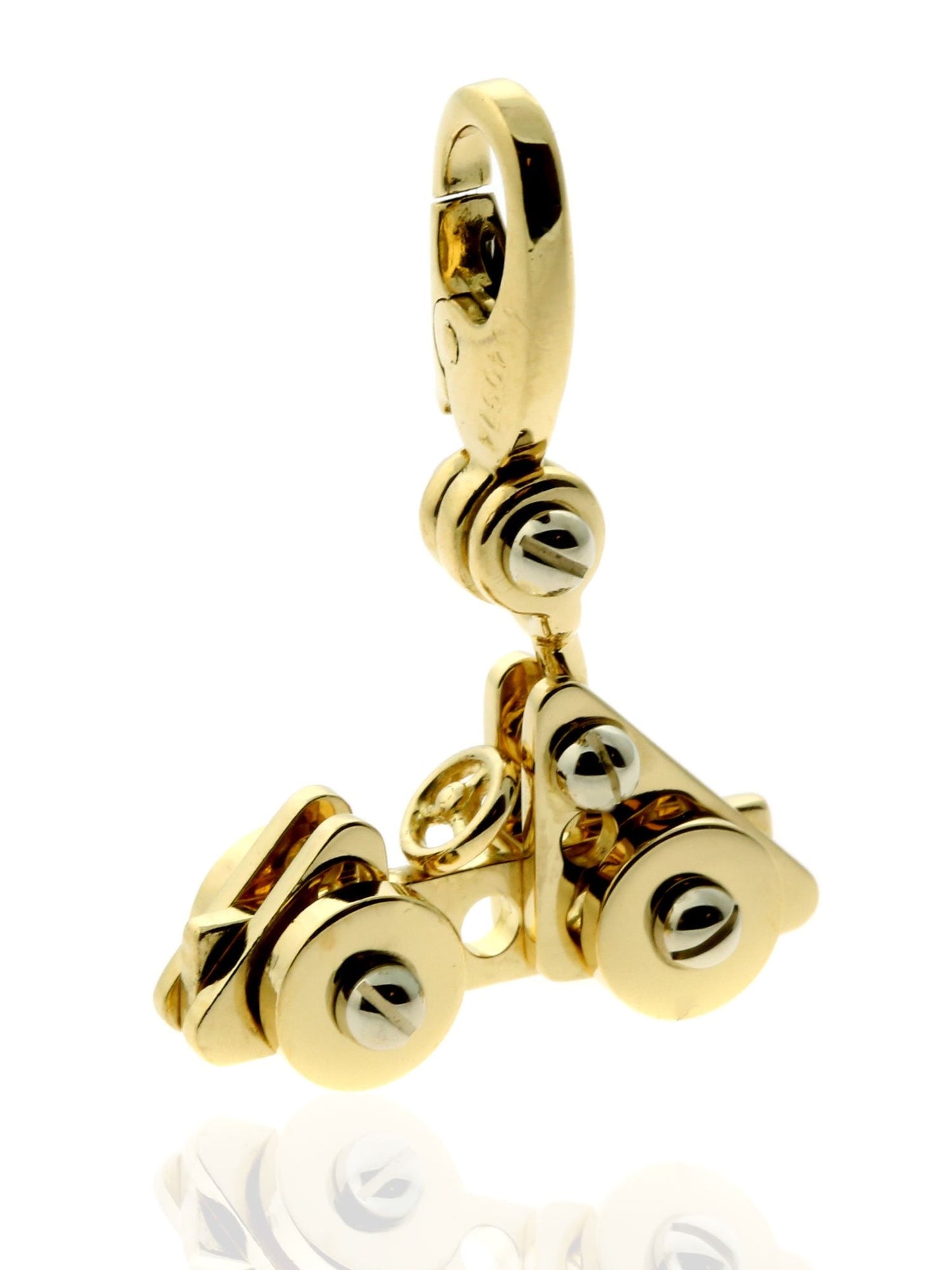 Carthttier Car Charm in 18k White & Yellow Gold