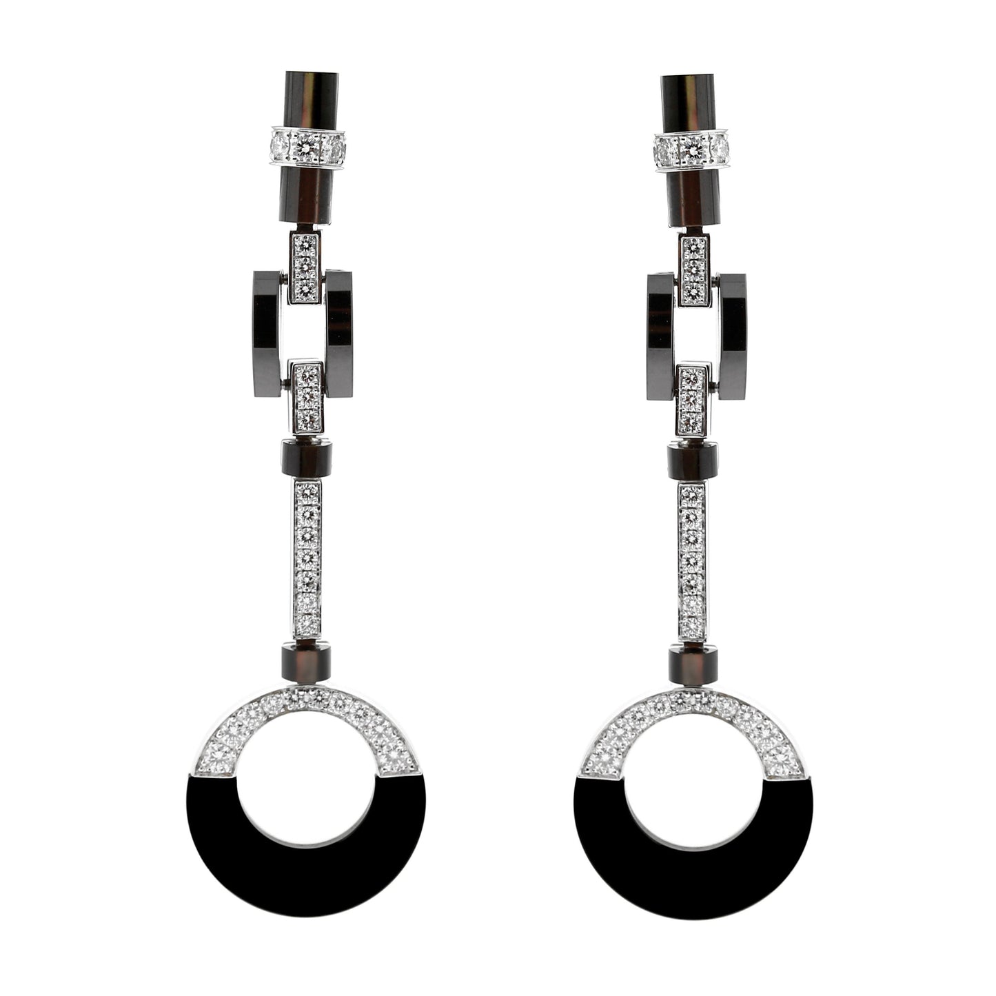 Carthttier Ceramic 18k White Gold Diamond Drop Necklace Suite