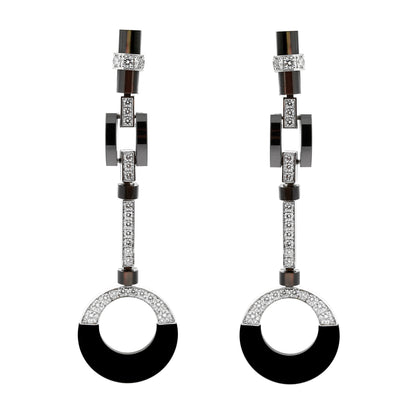 Carthttier Ceramic 18k White Gold Diamond Drop Necklace Suite